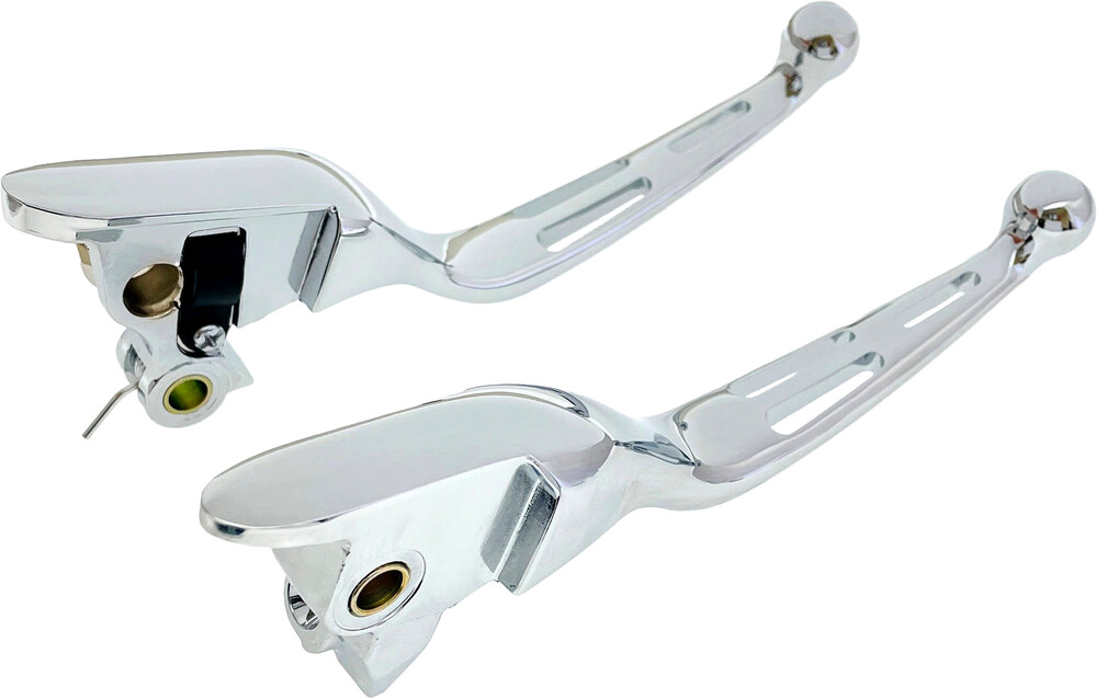 HARDDRIVE 3 SLOT LEVER SET CHROME FLT `21-22 CBL CLUTCH