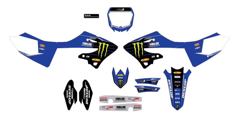 D-Cor Complete Kit 23 Blue Mey Yz 125/250 Wht Bg