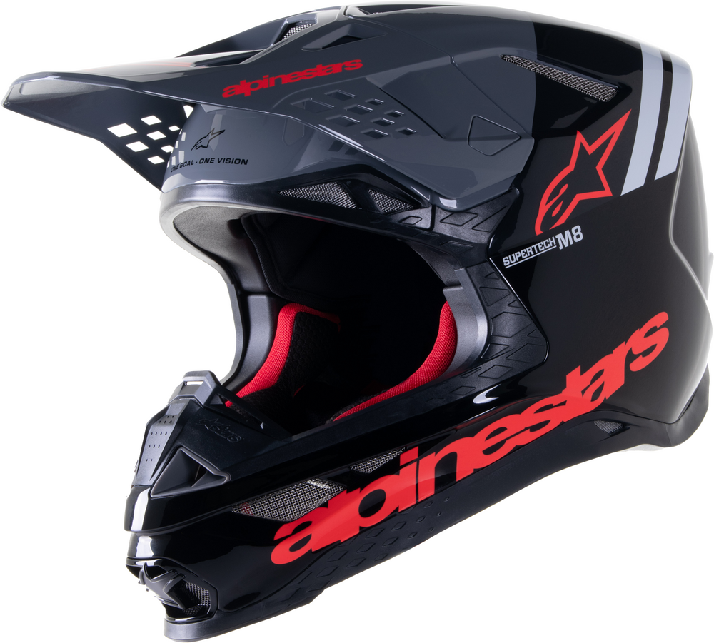 S-M8 RADIUM 2 HELMET BLACK/NEON RED 2X