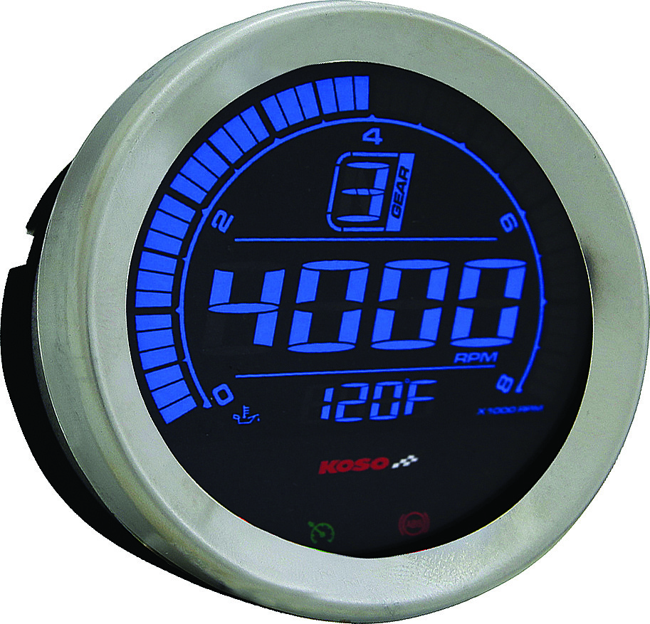 KOSO DIGITAL GAUGE CLUSTER SILVER BEZEL 04-13 FLHT AND FLTR