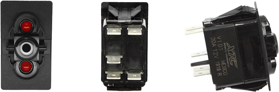 XTC Power Products SPST Carling Rocker Switch with Red / Red LEDs