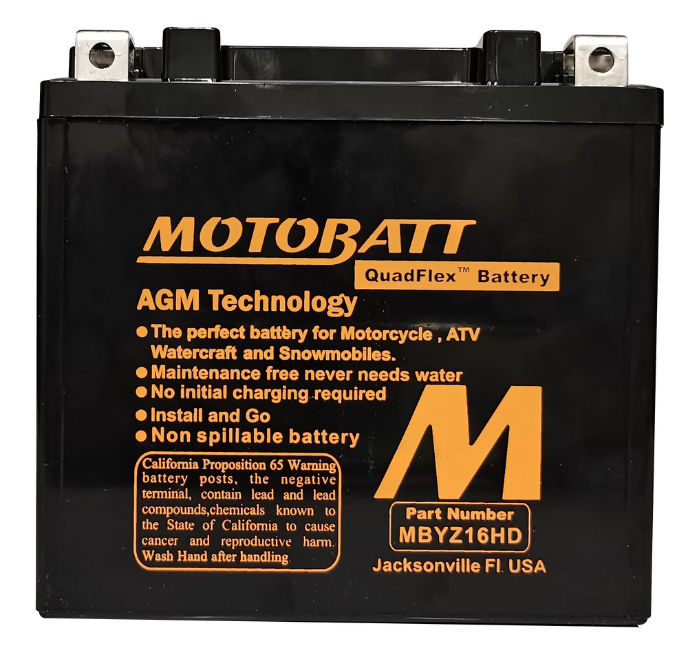 MOTOBATT BATTERY MBYZ16HD SEALED FACTORY ACTIVATED