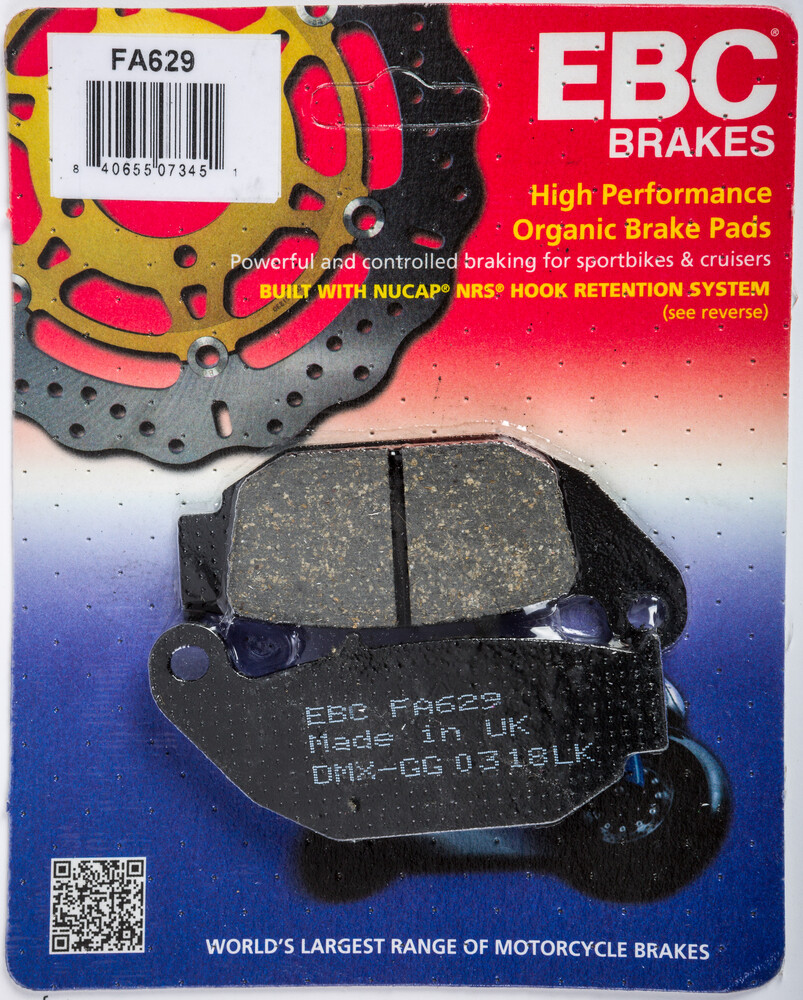 EBC BRAKE PADS FA629 ORGANIC