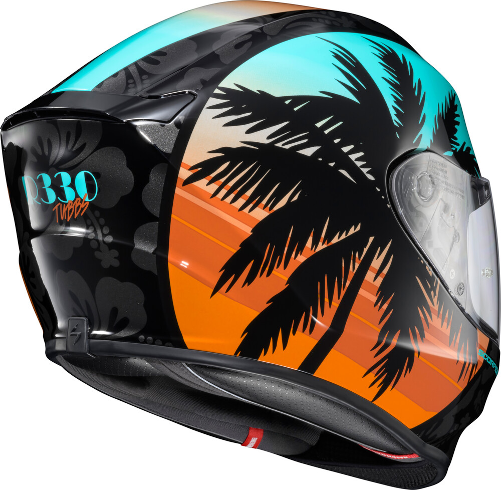 SCORPION EXO EXO-R330 FULL-FACE HELMET TUBBS LIGHT BLUE/ORANGE SM