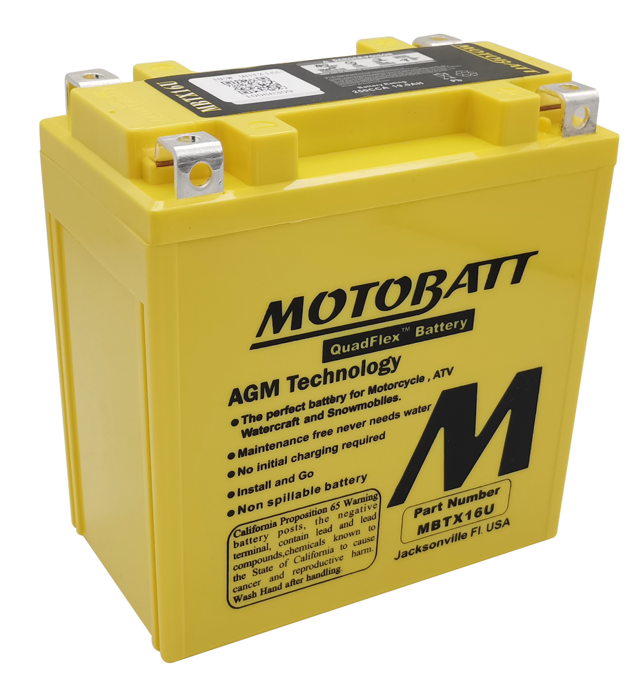 MOTOBATT BATTERY MBTX16U SEALED FACTORY ACTIVATED