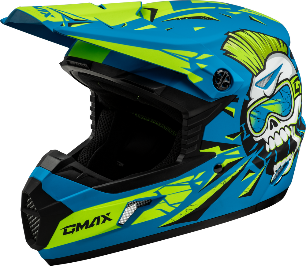 Gmax MX-46Y Unstable Helmet — Blue/Green