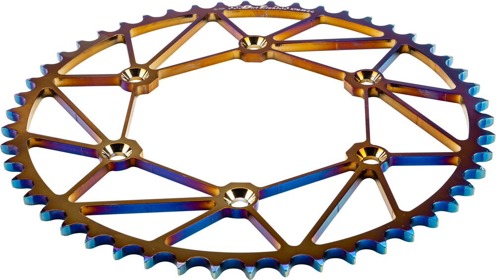 DIRT TRICKS REAR SPROCKET CHROMOLY STL/ZIR 50T-520 CHROMATIC KTM/HUSQ