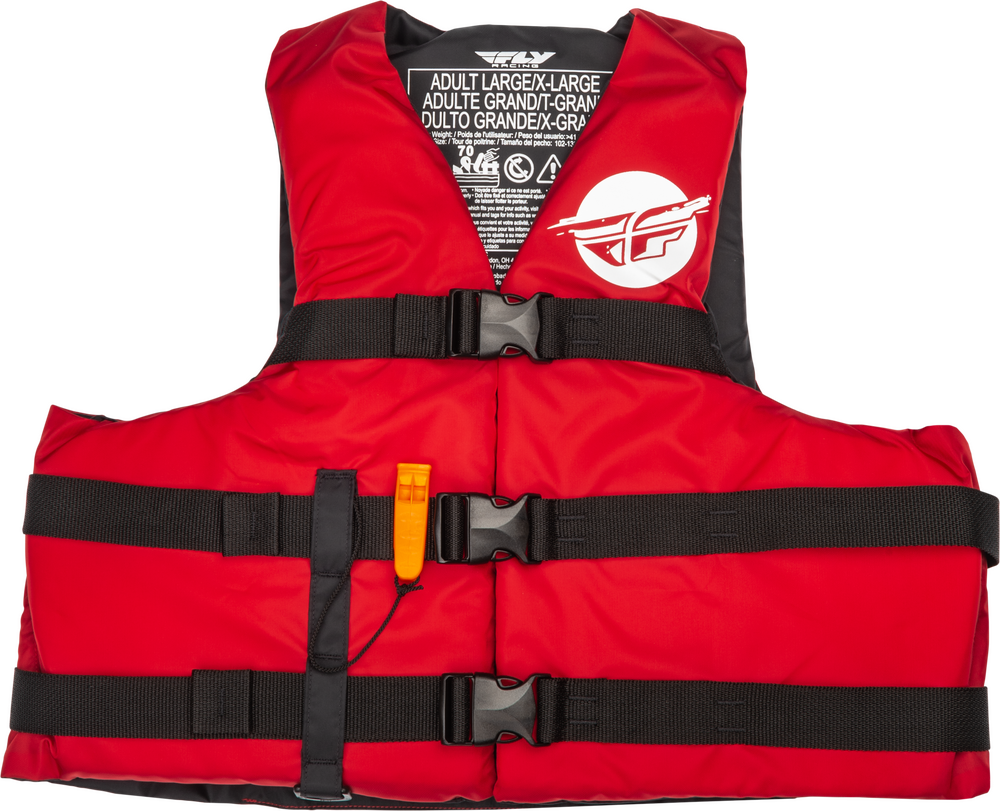 FLY RACING NYLON FLOTATION VEST RED/WHITE SM/MD
