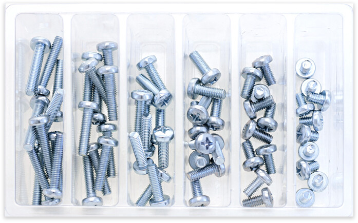 BOLT M6 PAN HEAD PHILLIPS ASSORTMENT 120 PIECE KIT