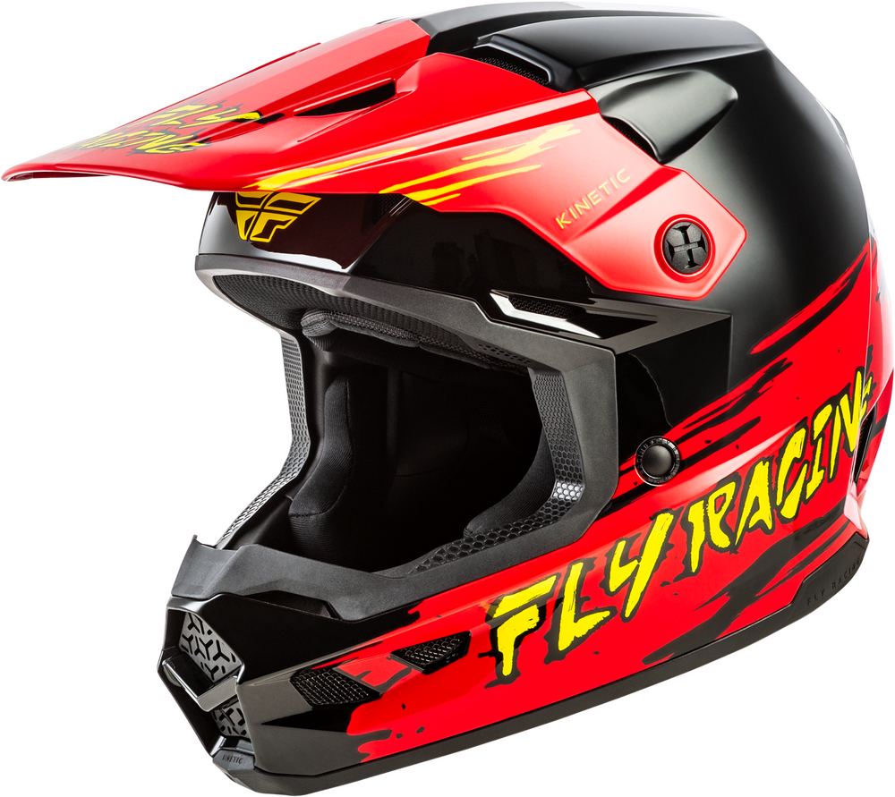 Fly Racing Youth Kinetic Surge Helmet — Black/Red/Yellow