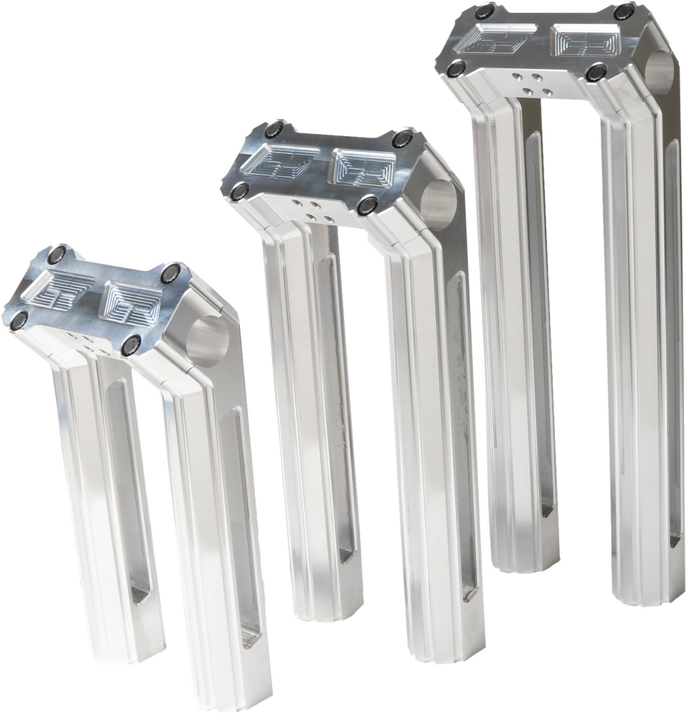 HOFMANN DESIGNS H/D BILLET RISERS 12" RAW KICKBACK