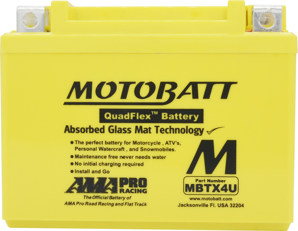 MOTOBATT BATTERY MBTX4U SEALED FACTORY ACTIVATED