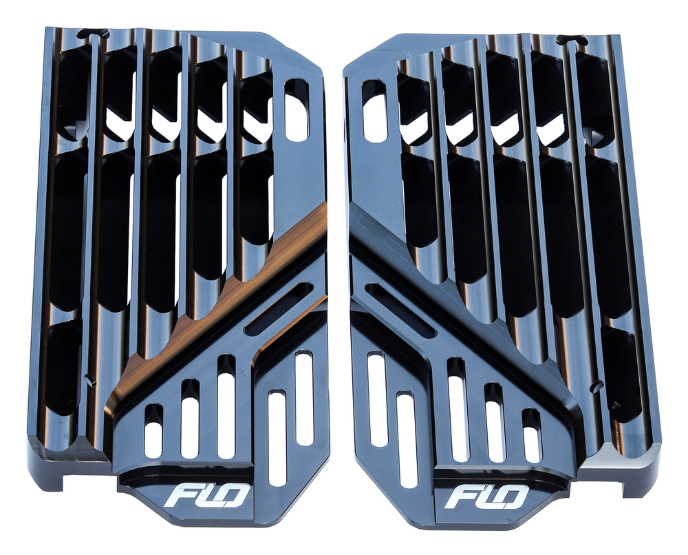 FLO MOTORSPORTS HIGH FLOW RADIATOR BRACES BLACK