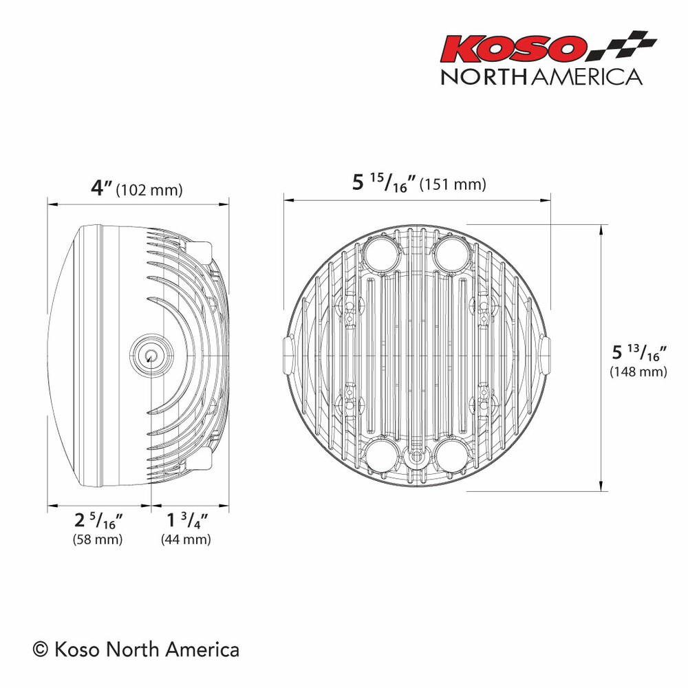 KOSO GH-01 LED HEADLIGHT 5.75 IN