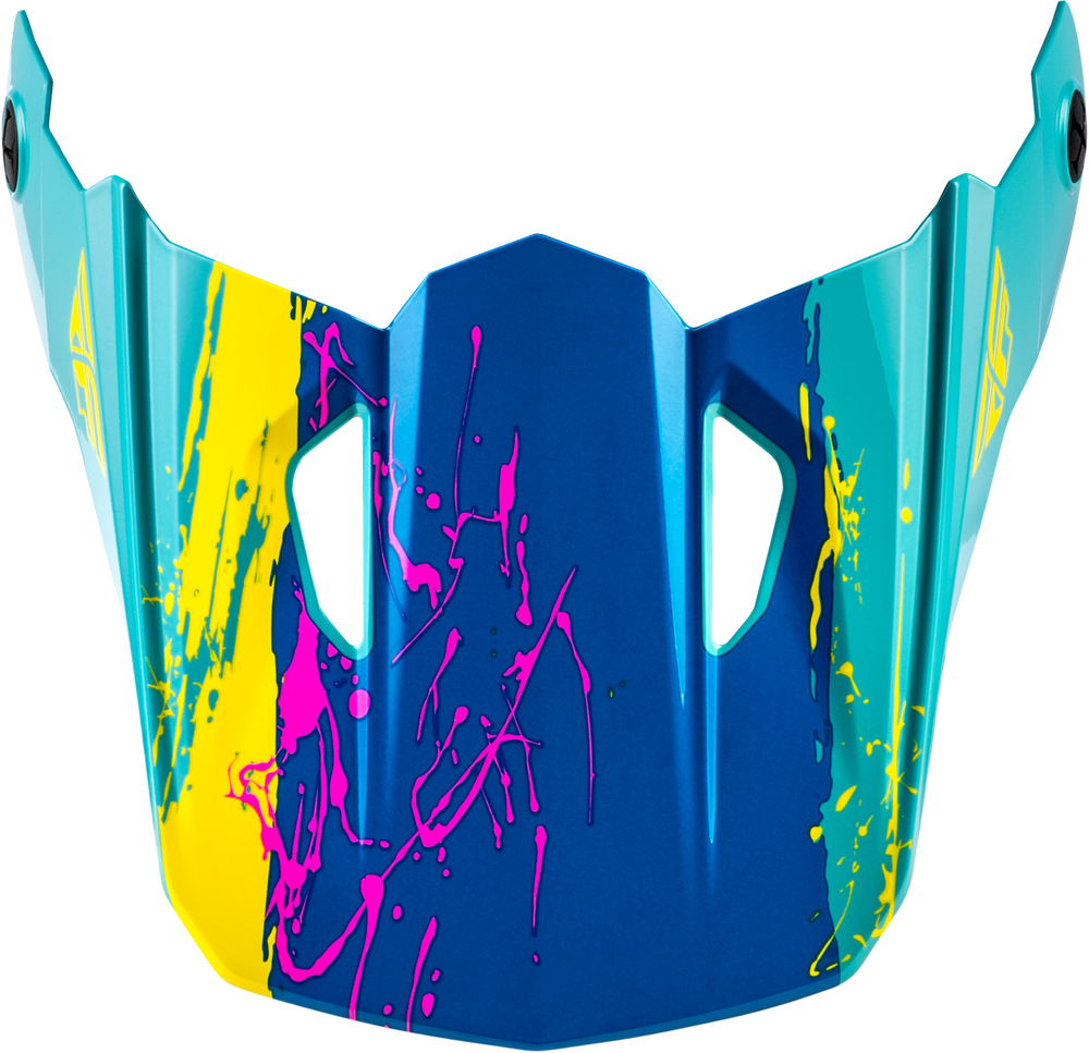 Fly Racing Kinetic Drip Youth Visor (2026) — Turqoise/Pink/Yellow