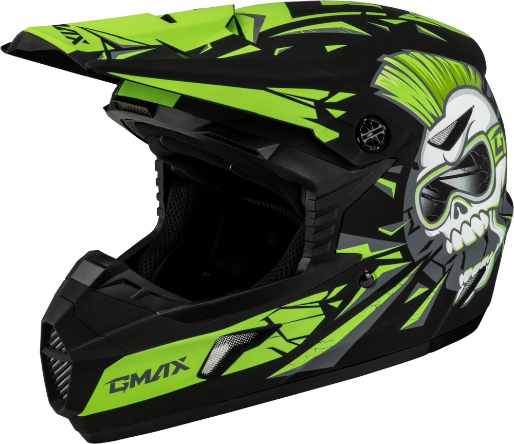 Gmax MX-46Y Unstable Helmet — Black/Green