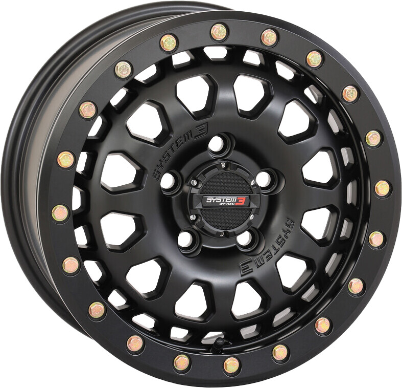 SYSTEM 3 SB6 BL WHEEL 15X7  4+3 (+10MM) 5/4.5 MATTE BLACK