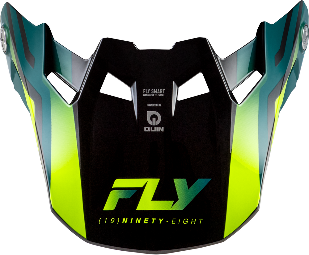 Fly Racing Formula S Carbon Byte Visor (2026) — Black Carbon/Teal/Lime