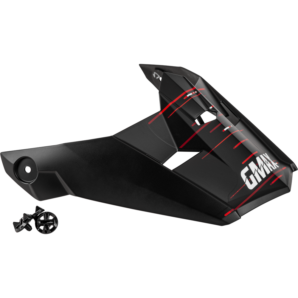 Gmax MX-46 FREQUENCY OFF-ROAD VISOR MATTE BLACK/RED XS-MD — Matte Black/Red