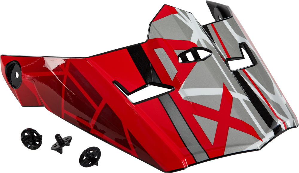 Gmax Mega MX-46 Visor w/Screws — Black/Red/White