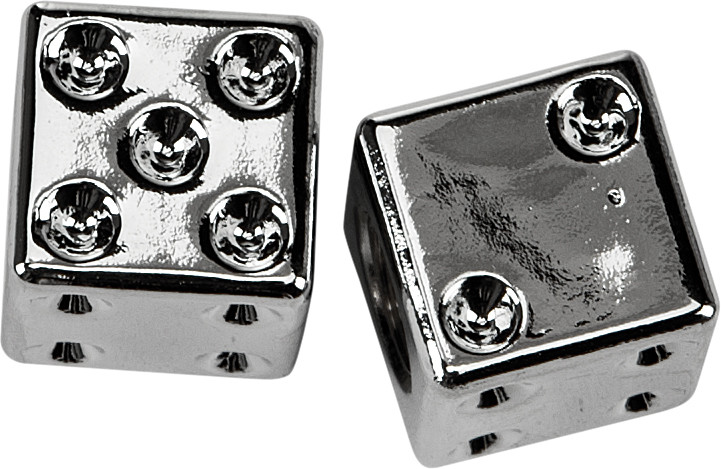 HARDDRIVE VALVE STEM CAPS CHROME DICE  PR