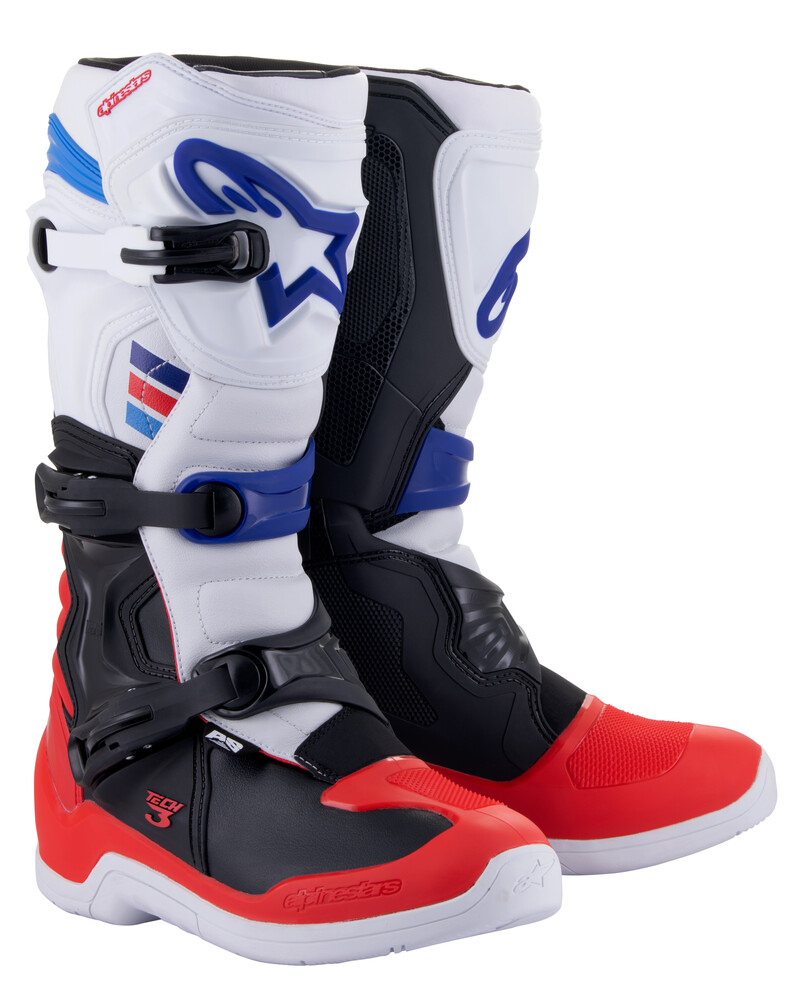 ALPINESTARS TECH 3 BOOTS WHITE/RED/BLUE SZ 15