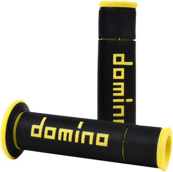 DOMINO RACING A450 ROAD RACING GRIPS BLACK/YELLOW PAIR - View 1