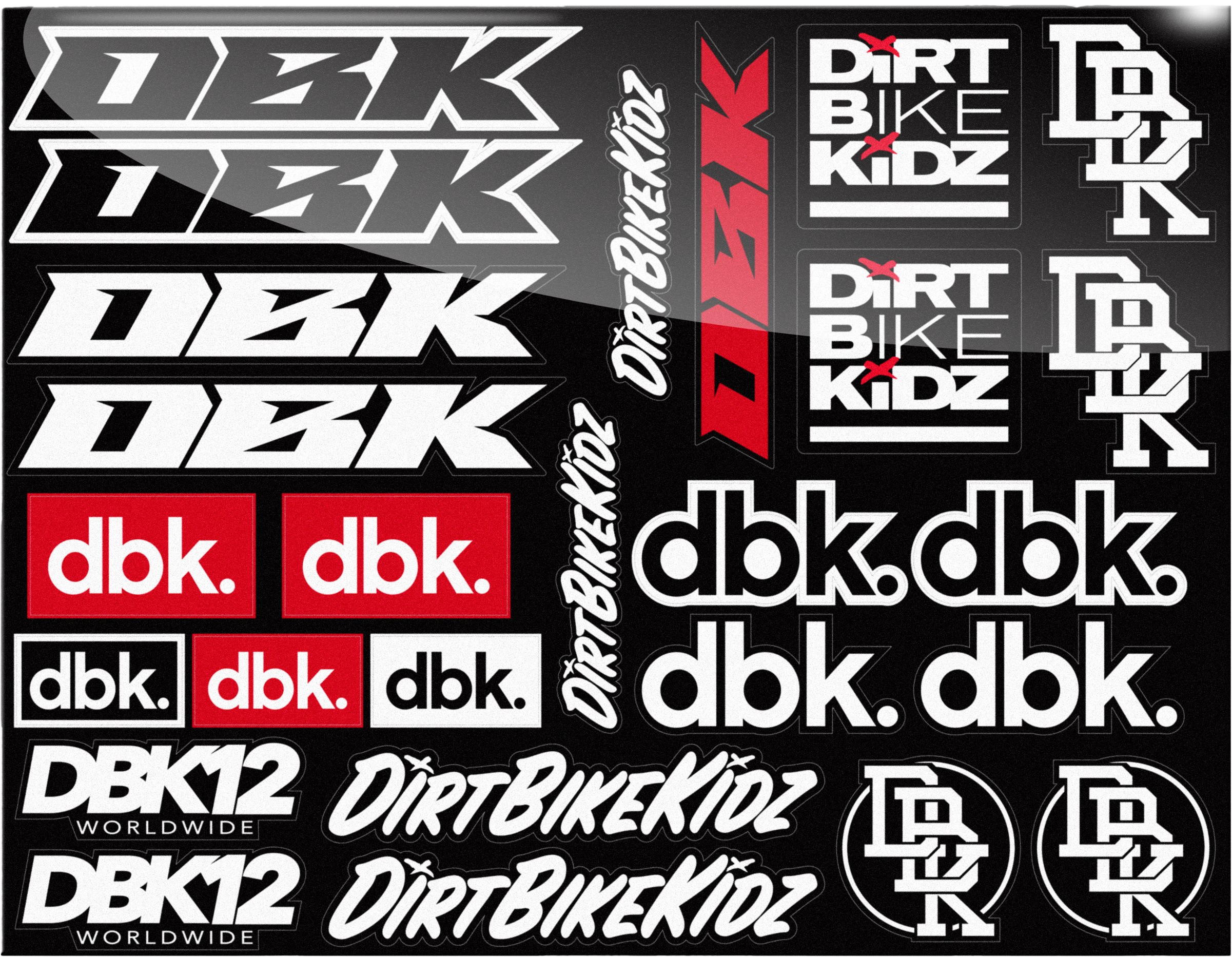 DBK RACE PACK STICKER SHEET 8.5"X11" - View 1