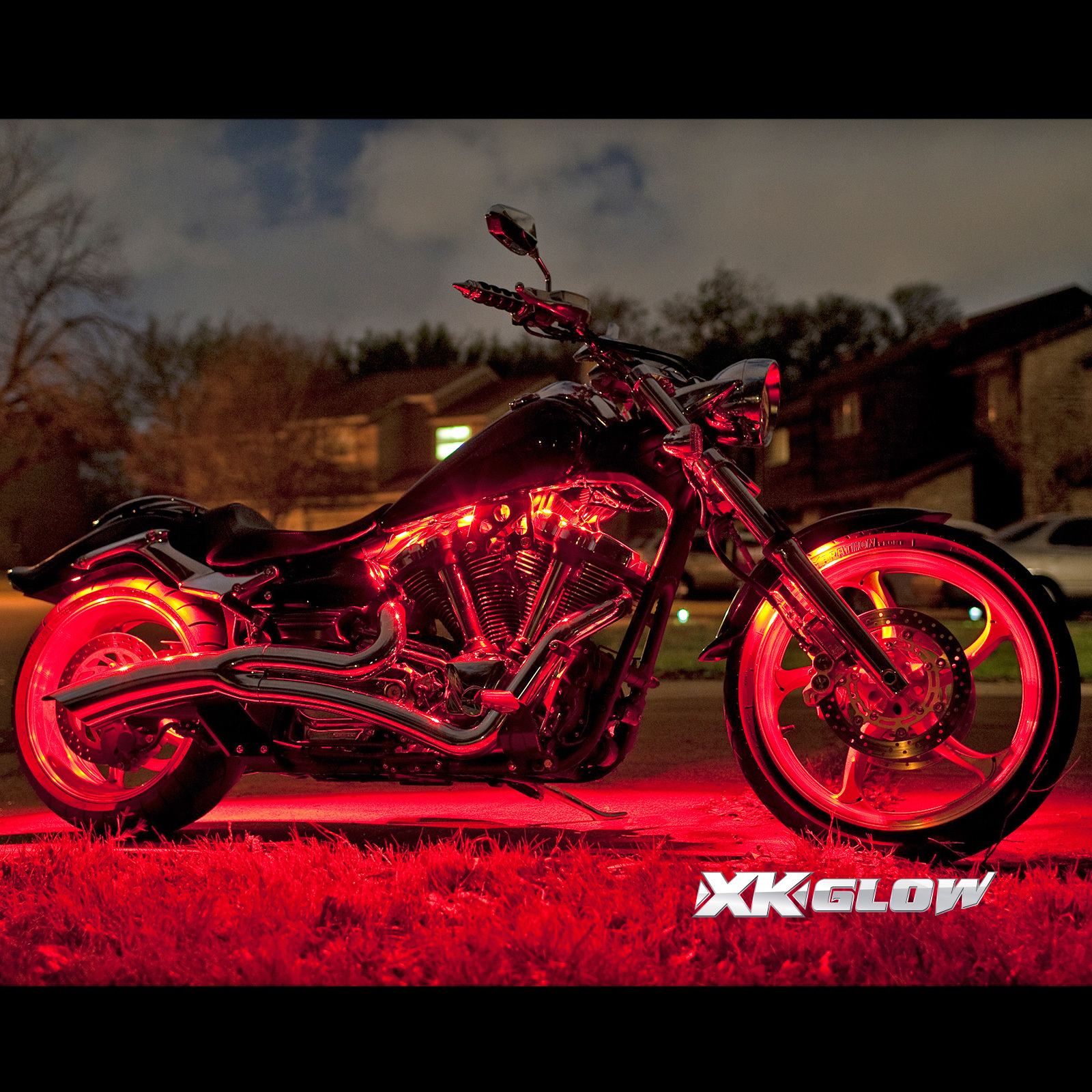 Multi-color Motorcycle LED Accent Light Kit w/Remote Key Fob