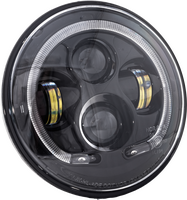 LETRIC LIGHTING CO 7" LED HEADLIGHT BLACK HALO INDIAN