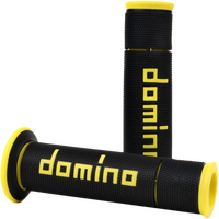 DOMINO RACING A450 ROAD RACING GRIPS BLACK/YELLOW PAIR