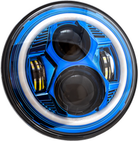 LETRIC LIGHTING CO 7" LED HEADLIGHT BLACK HALO INDIAN