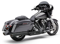 COBRA 909-TWINS 4" SLIP-ONS BLACK FLH/FLT 95-16