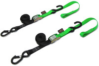 POWERTYE TIE-DOWN CAM SEC HOOK SOFT-TYE 1"X6' BLACK/GREEN PAIR