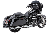 COBRA 4&quot; RACE-PRO SLIP-ONS BLACK W/BLK TIP FLH/FLT 17-22