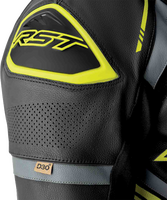 RST S1 D3O SUIT BLK/GRY/FLO YEL LEATHER MD