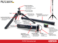 STKR FLI-PRO TELESCOPING LIGHT 8' WITH REMOVABLE FLASHLIGHT
