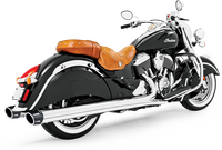 FREEDOM COMBAT SLIP-ONS 4.5" CHROME W/BLACK TIP INDIAN