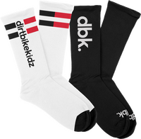 DBK BASIC SOCK 2 PACK WHITE/BLACK