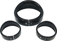 LETRIC LIGHTING CO 7" GLOSS BLK HEAD/PASS LIGHTS  FRENCHED VISOR KIT