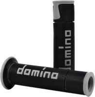 DOMINO RACING A450 ROAD RACING GRIPS BLACK/GRAY PAIR