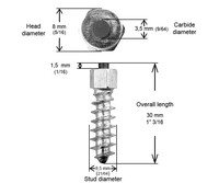IGRIP 11MM STANDARD SCREW STUDS QTY 100