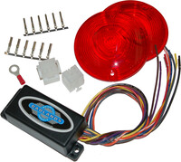 NAMZ CUSTOM CYCLE Run, Brake & Turn Signal Modules with Equalizer & Red Lens Kit