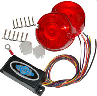 NAMZ CUSTOM CYCLE Run, Brake & Turn Signal Modules with Equalizer & Red Lens Kit