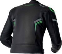 RST S1 D3O LEATHER JACKET BLK/GRY/FLO GRN 2X