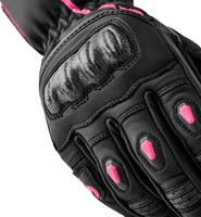 RST S1 D3O LADIES GLOVE BLACK/PINK LEATHER MD