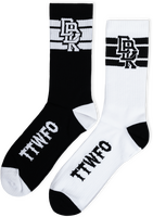 DBK STACKED SOCKS 2 PACK BLACK AND WHITE