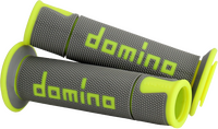 DOMINO RACING A450 ROAD RACING GRIPS GRAY/FLO YELLOW PAIR