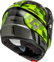 GMAX MD-74 STRIKER MODULAR HELMET W GLD SHLD BLK/SLVR/GRN MTLC MD