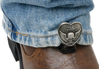 RYDER CLIPS CLIPS FOR STIRRUP/STRAP BOOTS HEART/SKULL